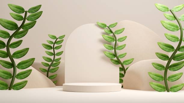 istock 3D rendering of an empty round podium for product display 1433574048