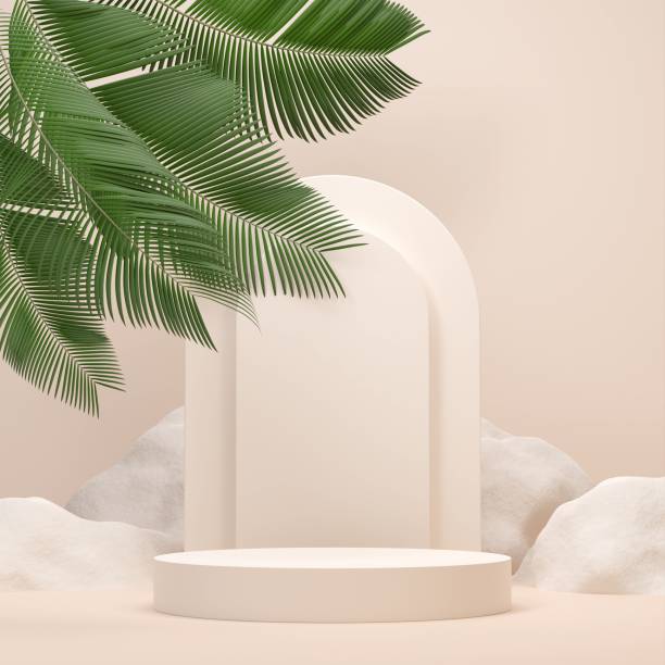 istock 3D rendered illustration of an empty podium surrounded by plants 1433575177