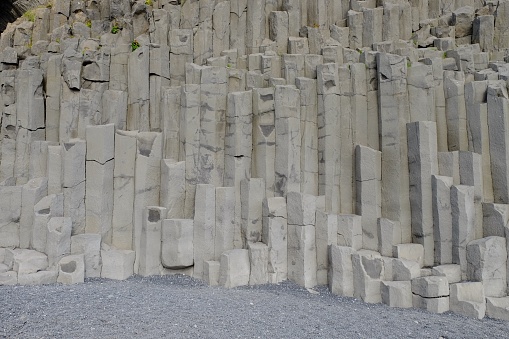 The Basalt columns on the beach at Reynisfjara, Island