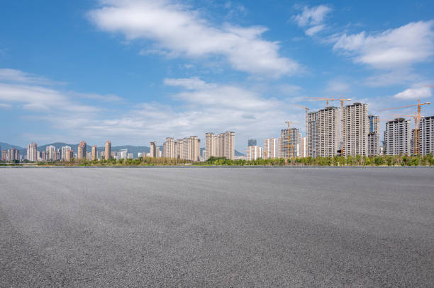 istock Urban skyline on asphalt roadside 1433579882