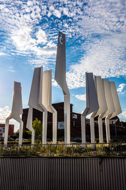 Charleroi, Belgium, August 24, 2022. Monument, entrance to the Ville 2 shopping center, La Samaritaine
