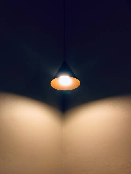 istock Hanging lamp in dark room 1433584596