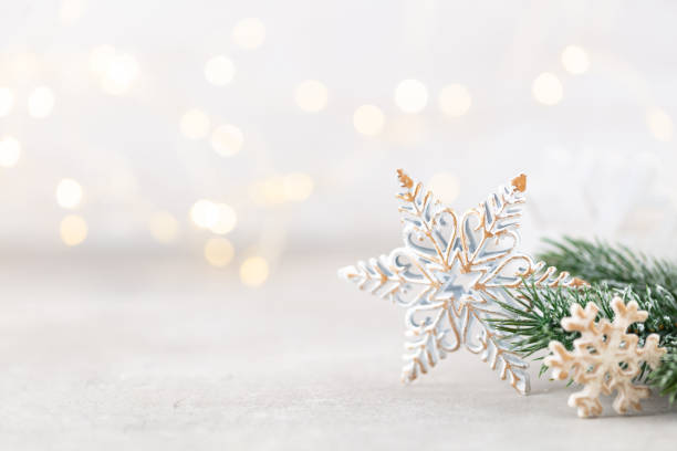 istock Christmas background with fir branches, decor on bohek background. 1433584705