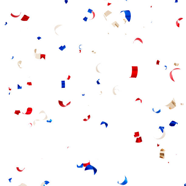 istock Golden, red and blue confetti background, isolated, 3d render 1433592065