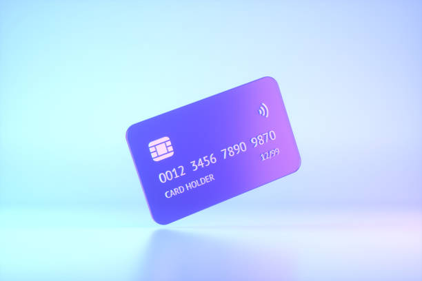 istock Credit card on neon lighting background 1433594301