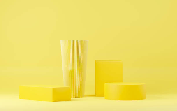 istock 3d render abstract display podium platform for  product presentation and advertising. Minimal scene backdrop with clean design. Vacant pedestal for mock up. Empty stage with pastel color for cosmetic. 1433599603