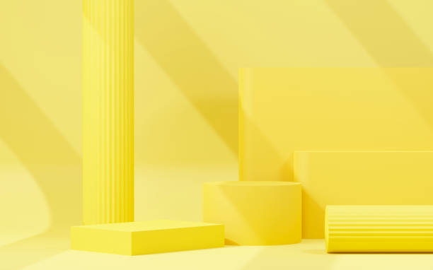 istock 3d render abstract display podium platform for  product presentation and advertising. Minimal scene backdrop with clean design. Vacant pedestal for mock up. Empty stage with pastel color for cosmetic. 1433601896