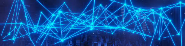 istock 3d render of Cyber punk night city landscape concept. Light glowing on dark scene.  Night life. Technology network for 5g. Beyond generation and futuristic of Sci-Fi Capital city and building scene. 1433604607