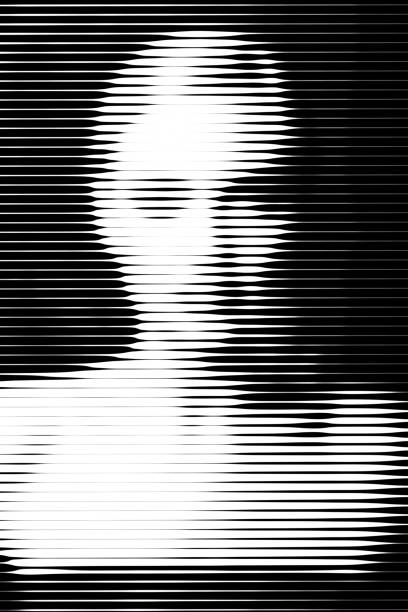 istock Abstract beautiful woman face silhouette illustration made from lines 1433608917