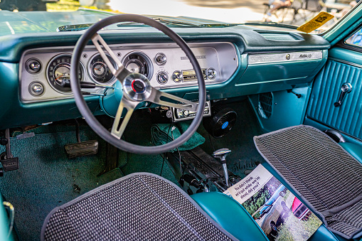 Steering wheel of a vintage car