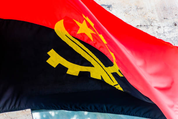 istock Angola flag outdoors in Rio de Janeiro. 1433613549