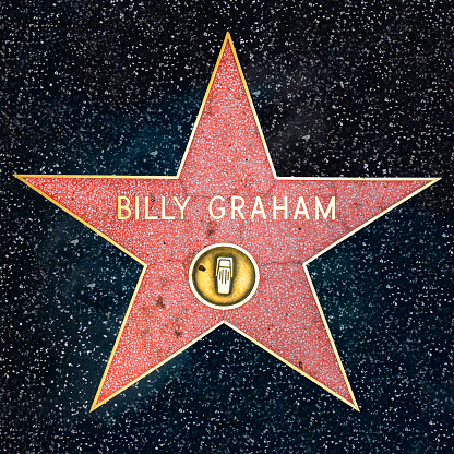 Los Angeles, USA - March 5, 2019: closeup of Star on the Hollywood Walk of Fame for Billy Graham.