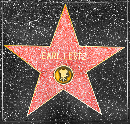 Los Angeles, USA - January 21, 2016 - Star at the pavement of the Walk of Fame in Hollywood. The star is reserved for the name of a celebrity.