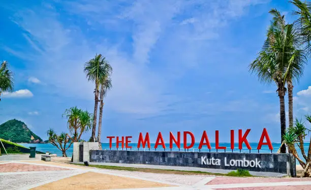 Beautiful sand beach landscape in Mandalika Beach, Lombok, West Nusa Tenggara, Indonesia
