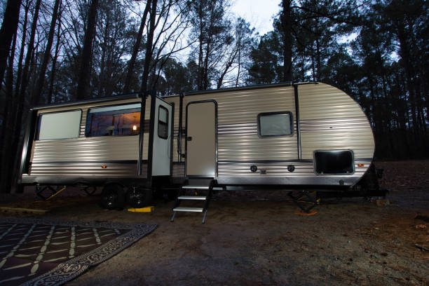 istock RV campsite in a forest after dusk 1433625733