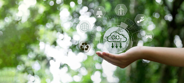 istock Footprint with Reduce CO2 emission concept. Sustainable development and green business based on renewable energy. Renewable energy-based green businesses can limit climate change and global warming. 1433625987