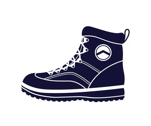 Vector illustration of Modern hiking trekking boot vector illustration