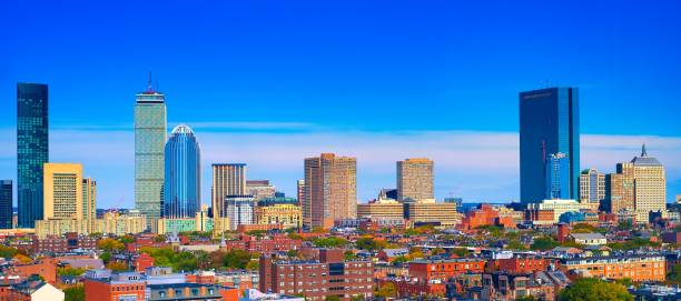 a cidade de boston - boston skyline day back bay - fotografias e filmes do acervo