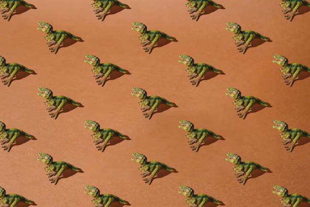 Tyrannosaurus rex minimal pattern on a brown background.