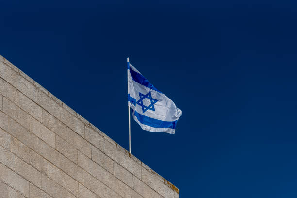 istock Large Israel flag waving in the wind 1433633679