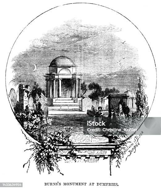 로버트 번스의 묘소 덤프리스 스코틀랜드 18세기 영국 문학 18세기에 대한 스톡 벡터 아트 및 기타 이미지 - 18세기, 2명, 고풍스런
