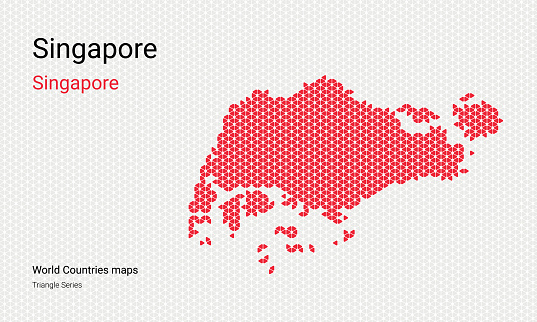 Singapore vector map. Triangle pattern