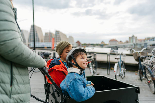 istock Cargo bike ride with mom 1433640655