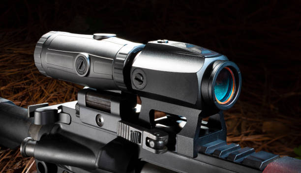 istock AR-15 with a red dot sight and magnifier 1433642120