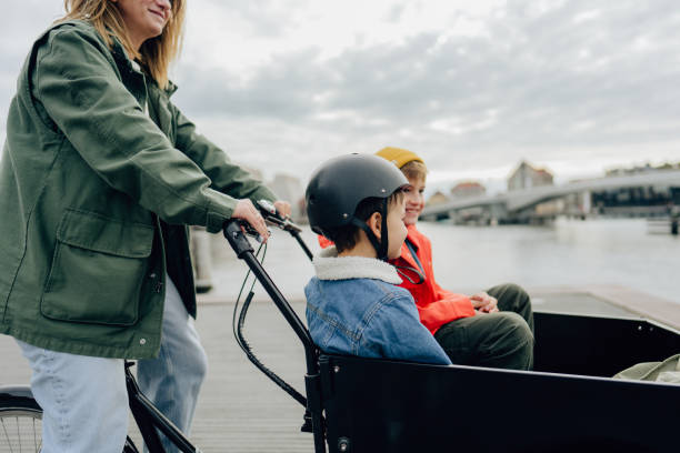 istock Cargo bike ride with our mom 1433642194