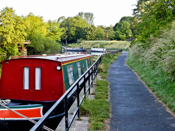istock Traditional river barges converted to holday accommodation on Avon River 1433643370