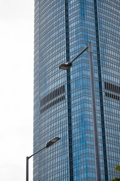 architectural detail shot of a skyscraper in hong kong