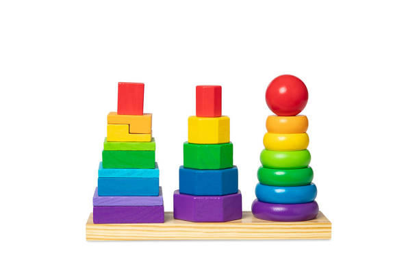 istock Wooden pyramid children's toy on a white background 1433646320