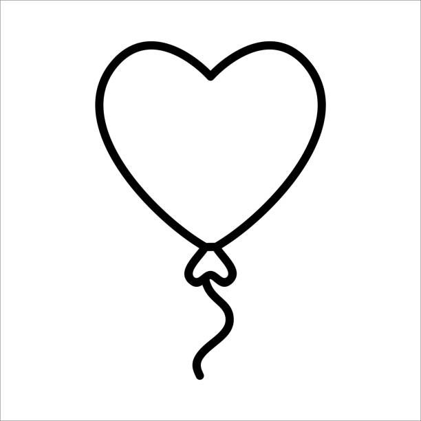 illustrations, cliparts, dessins animés et icônes de balloon heart icon logo design vector template illustration sign and symbol - boutique de souvenirs
