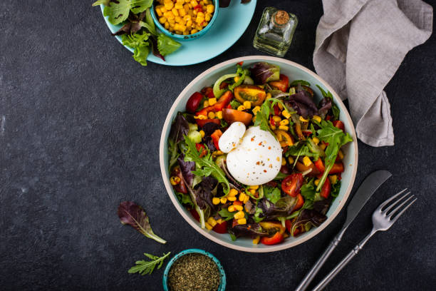 istock Burrata cheese with vegetable salad 1433672320