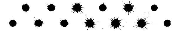 Set of ink splashes A set of splattered ink drops. Vector illustration. Splattered stock illustrations