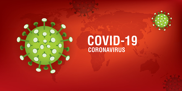 Coronavirus disease COVID-19 infection medical. China pathogen respiratory influenza covid virus cells. Official name for Coronavirus disease named COVID-19 in vector illustration.