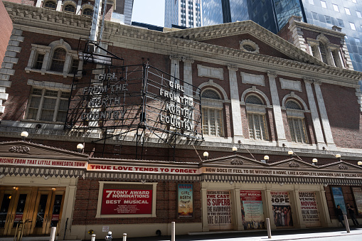 New York, NY, USA - June 9, 2022: The Belasco Theatre, with Girl From the North Country playing.