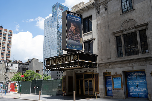 New York, NY, USA - June 9, 2022: The Imperial Theatre.