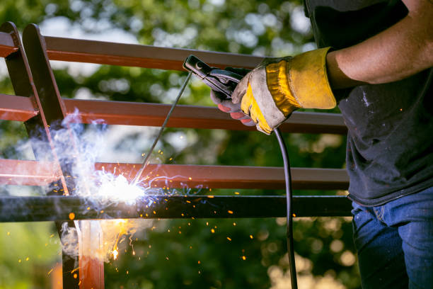 istock Welding metal by electric arc welding, close-up 1433691546