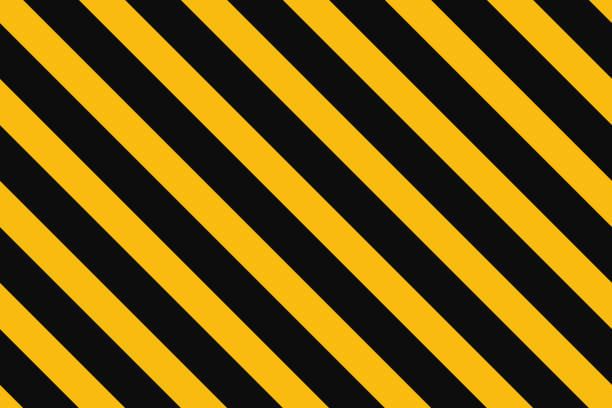 ostrzegawczy bezszwowy wzór z żółtymi i czarnymi ukośnymi paskami. ostrzegaj przed ostrzeżeniem. żółte i czarne linie taśmy. znak ostrzegawczy bezszwowej tekstury. ilustracja wektorowa - podstęp stock illustrations