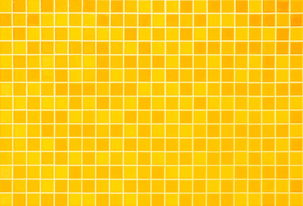 istock Orange ceramic wall chequered and floor tile bathroom background. Design geometric gray mosaic texture decoration bedroom. Simple seamless pattern grid for backdrop hospital wall, canteen and kitchen. 1433695716