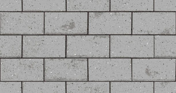ilustrações de stock, clip art, desenhos animados e ícones de seamless pattern of pavement with interlocking textured bricks - paving stone cobblestone road old