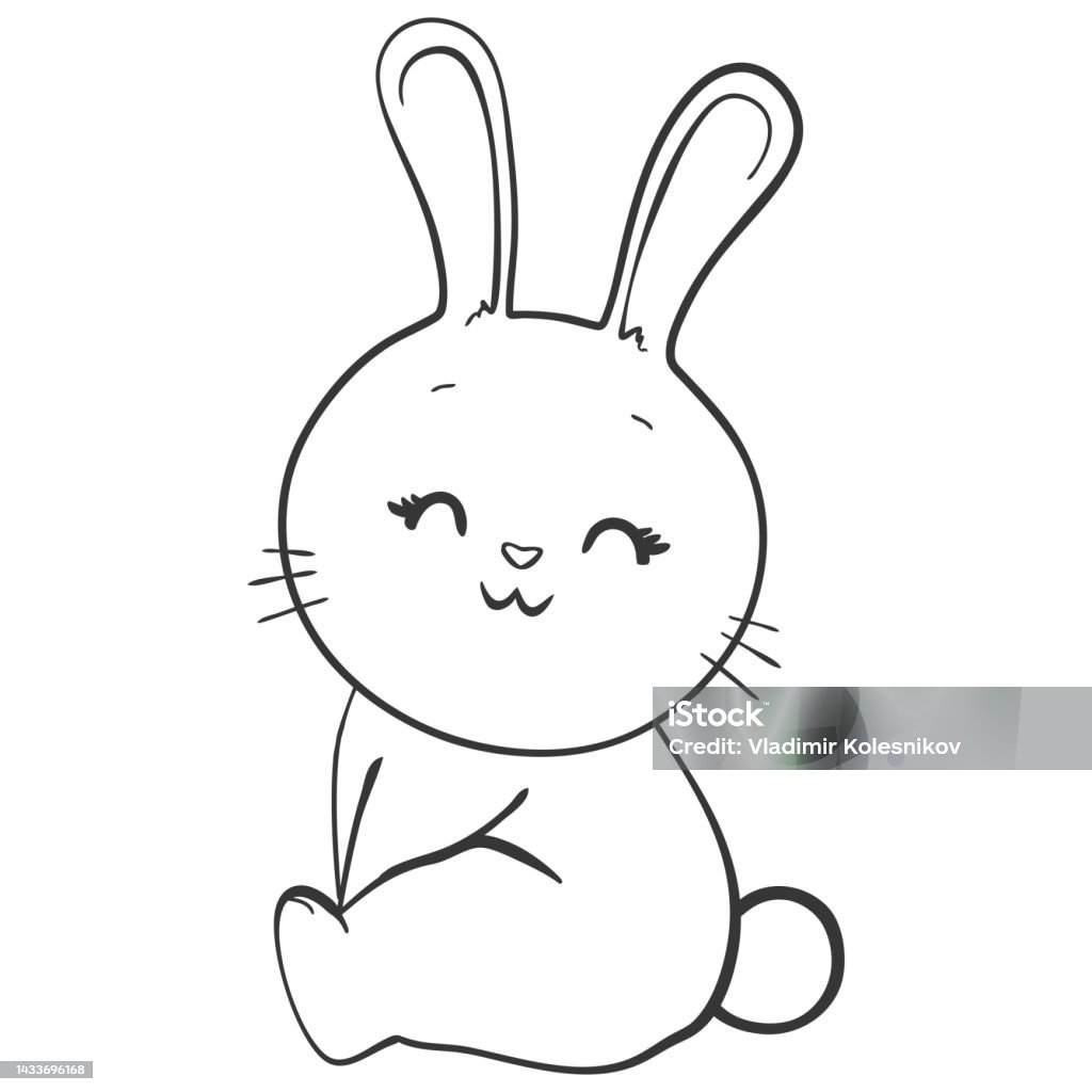 Vector Handdrawn Cute Cartoon Rabbit Print Sticker Logo Sketch Doodle  Isolated On A White Background Stock Illustration - Download Image Now -  iStock