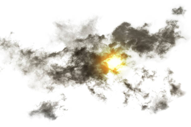 istock Textured Smoke with sunlight ,Abstract black,isolated on white background 1433721836