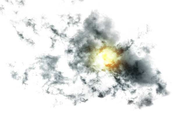 istock Textured Smoke with sunlight ,Abstract black,isolated on white background 1433721837