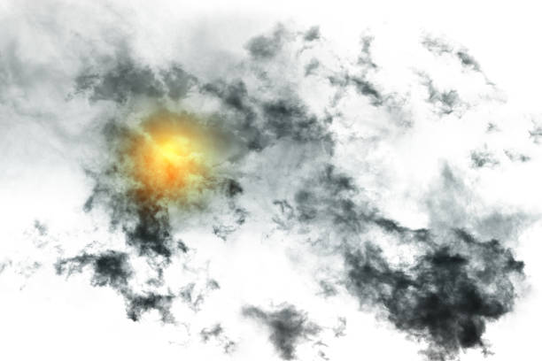 istock Textured Smoke with sunlight ,Abstract black,isolated on white background 1433721839