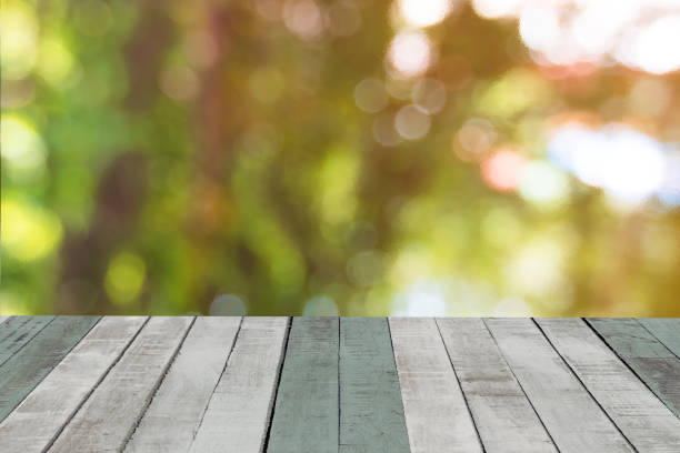 istock natural bokeh through glass background with wood table. 1433725092