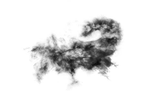 Textured Smoke,Abstract black,isolated on white background