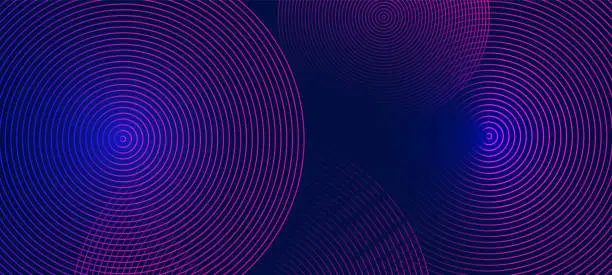 Vector illustration of Abstract blue gradient geometric shape circle background. Modern futuristic background. Can be use for landing page, book covers, brochures, flyers, magazines, any brandings, banners, headers, presentations, and wallpaper backgrounds