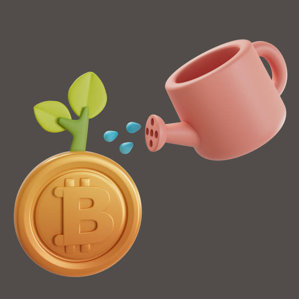 istock watering can Watering Bitcoin for Future Growth. 3D rendering 1433733474